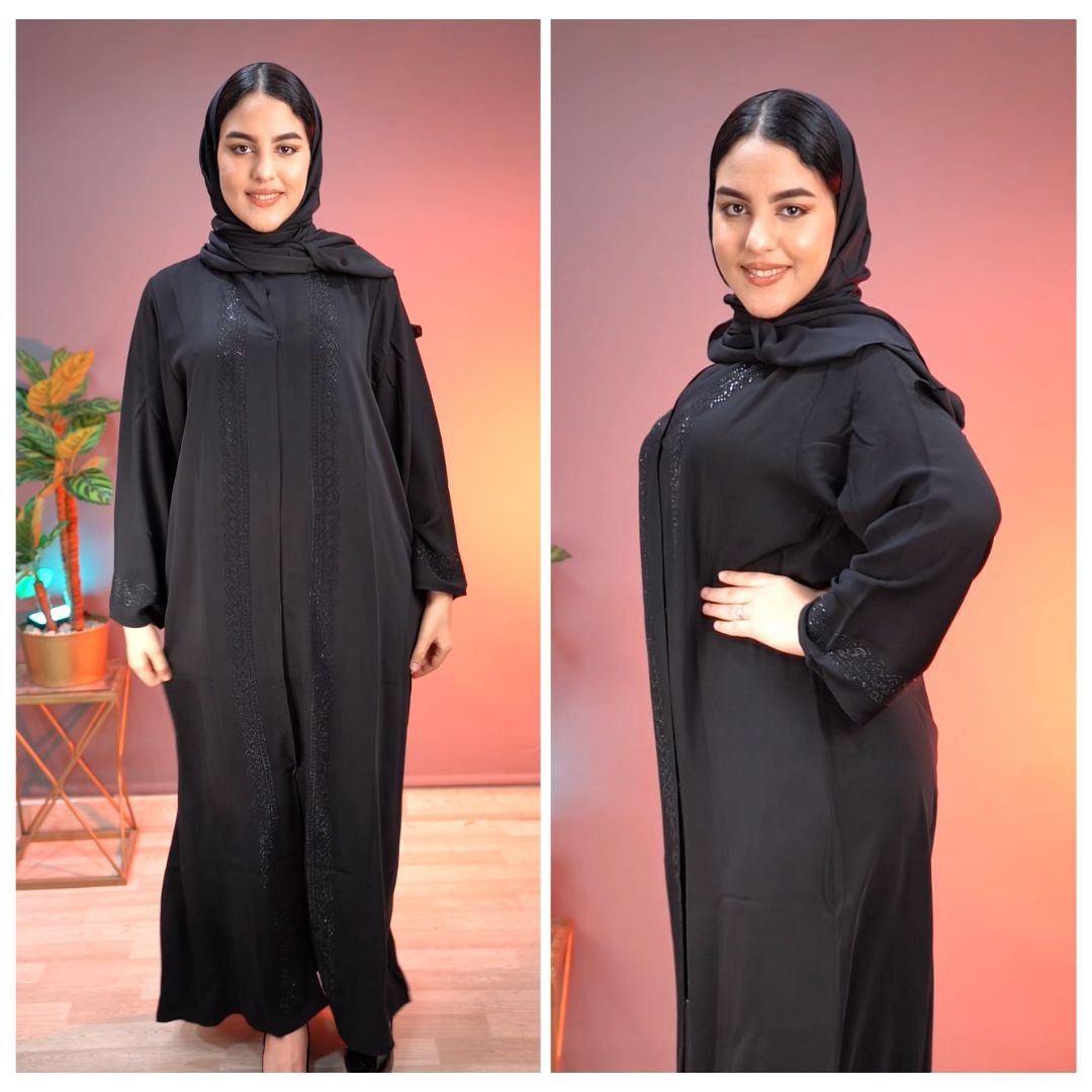 عباية إماراتية بالفولار – top crêpe مستورد بجودة عالية